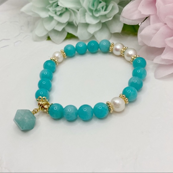 Nature Tianhe Stone & Pearl bracelet - Picture 2 of 7